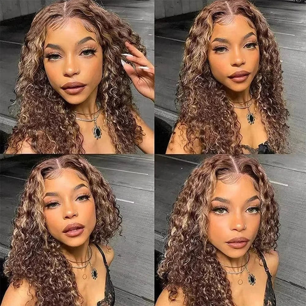 LaceLux Ombre P4/27 Curly Bob HD Lace Wig – Human Hair