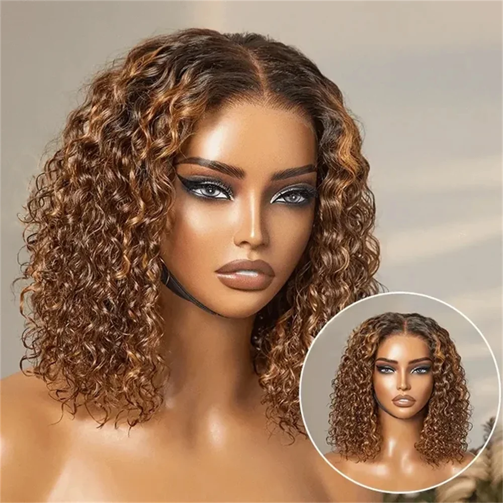 LaceLux Ombre P4/27 Curly Bob HD Lace Wig – Human Hair