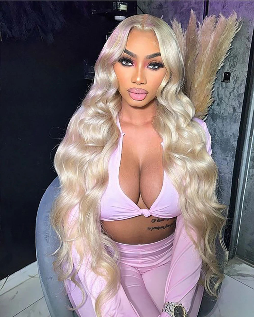 LaceLux 613 Honey Blonde Body Wave HD Lace Wig – 250% Density Human Hair