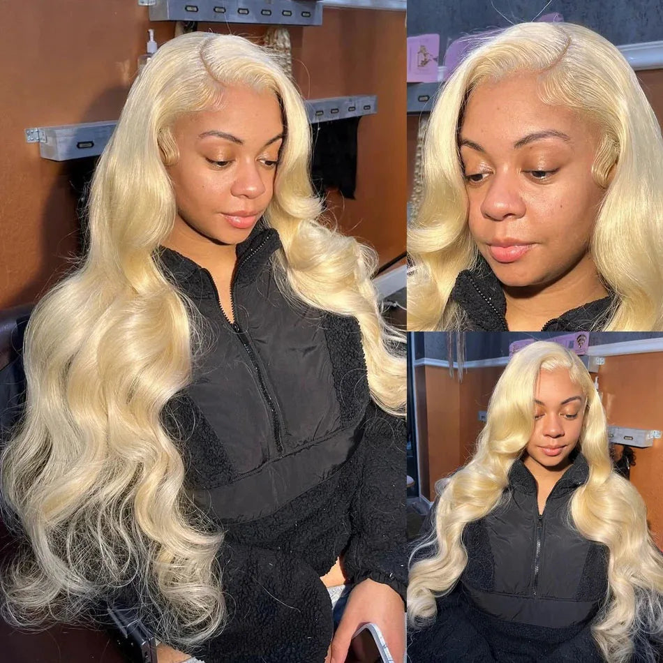 LaceLux 613 Honey Blonde Body Wave HD Lace Wig – 250% Density Human Hair