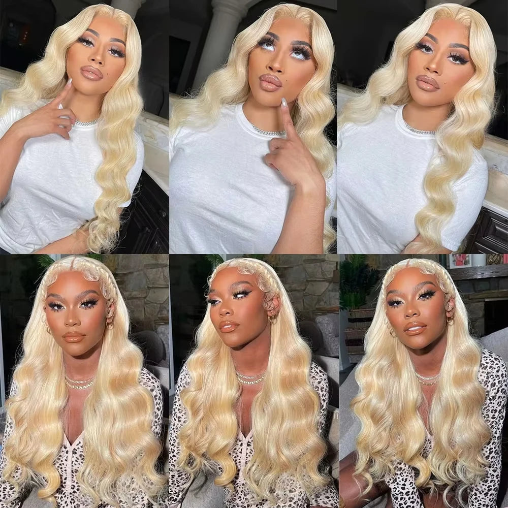 LaceLux 613 Honey Blonde Body Wave HD Lace Wig – 250% Density Human Hair