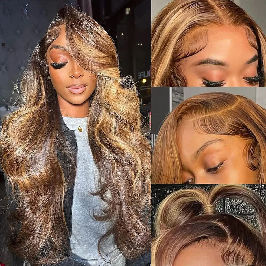 LaceLux Ombre Highlight Body Wave HD Lace Wig – Human Hair