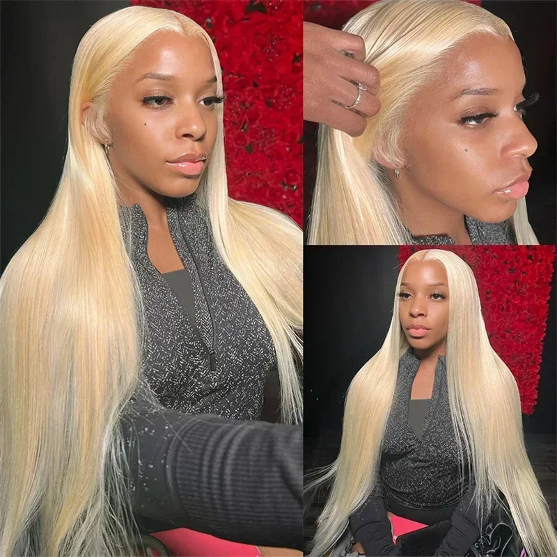 LaceLux 613 Blonde HD Transparent Lace Wig – Straight Human Hair