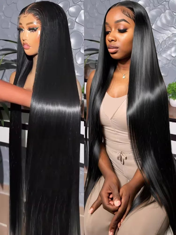 LaceLux HD Transparent Bone Straight Wig – 220% Density Human Hair
