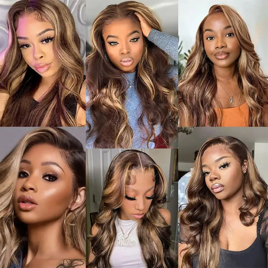 LaceLux Ombre Highlight Body Wave HD Lace Wig – Human Hair