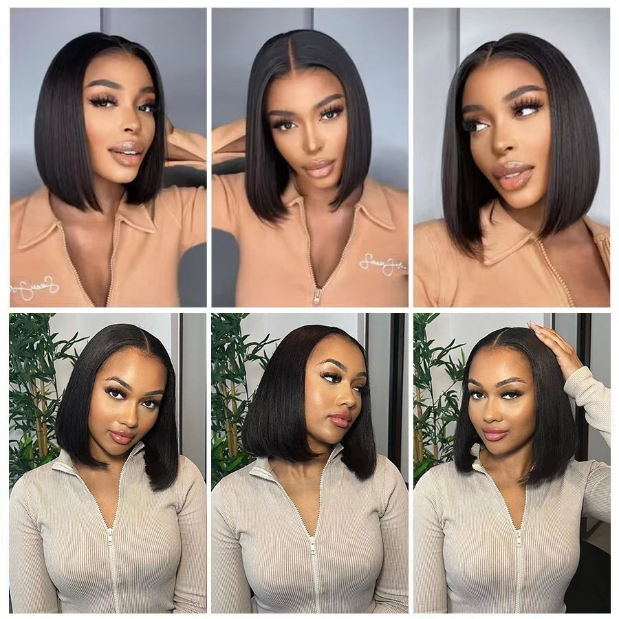 LaceLux Short Bob HD Lace Wig – Straight Human Hair