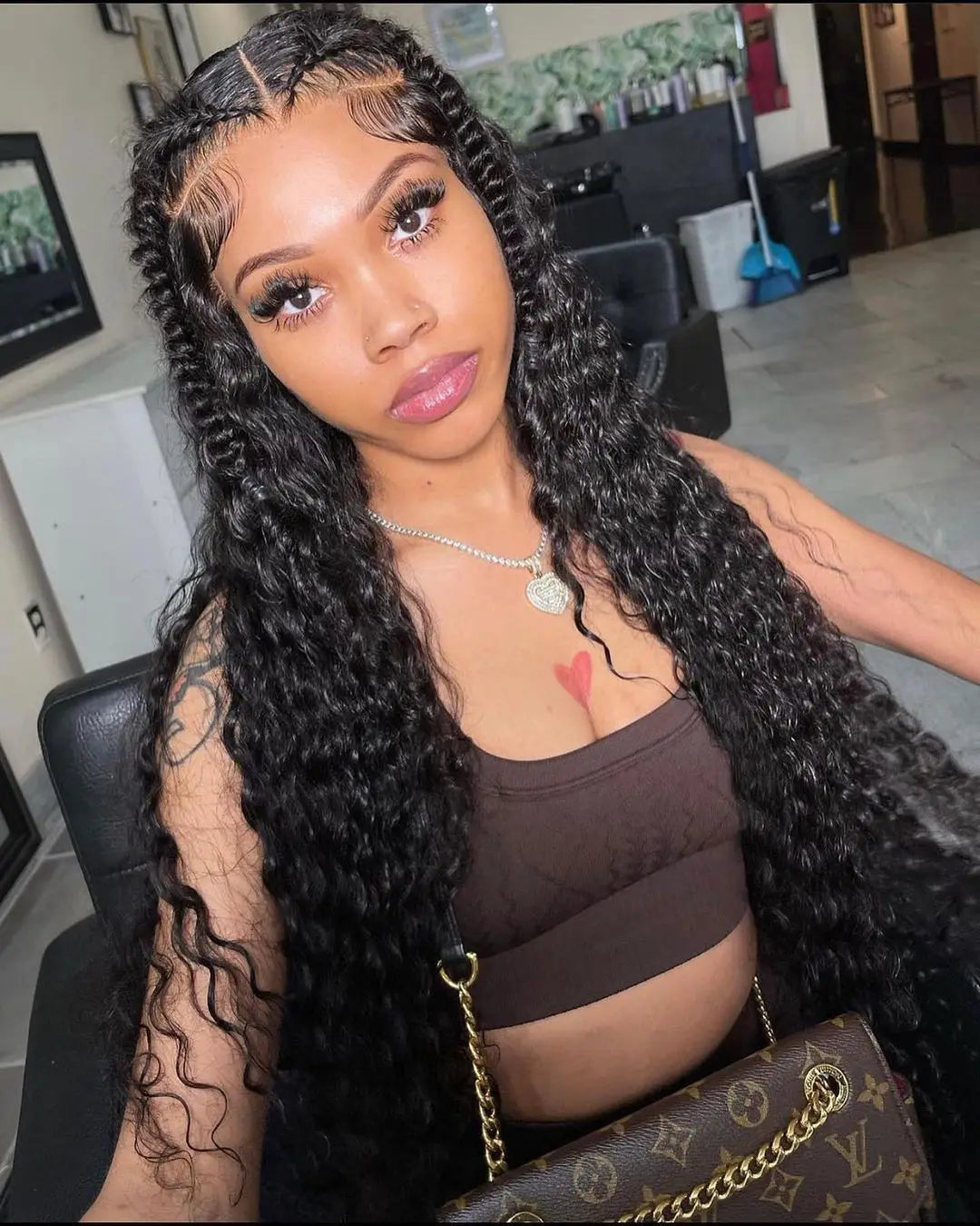 LaceLux Deep Wave HD Lace Wig – Natural Color Human Hair