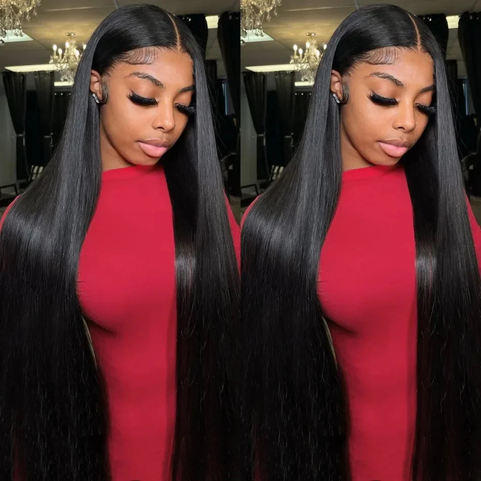 LaceLux HD Transparent Bone Straight Wig – 220% Density Human Hair