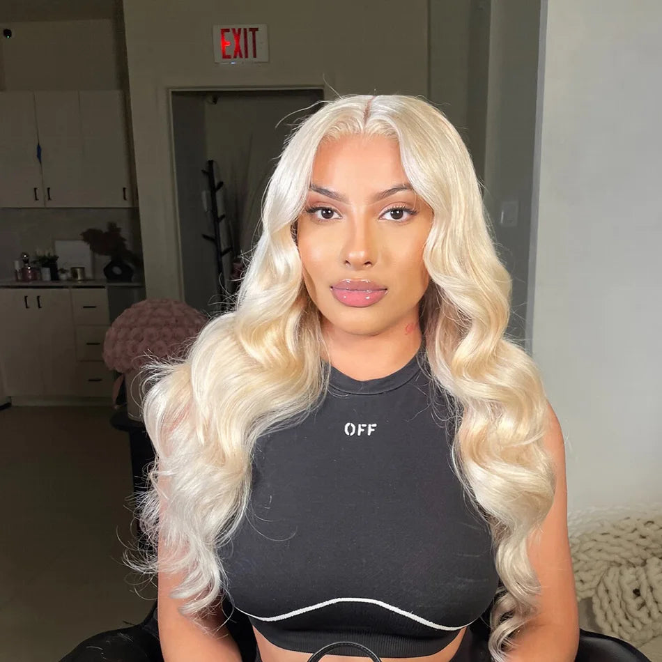 LaceLux 613 Honey Blonde Body Wave HD Lace Wig – 250% Density Human Hair