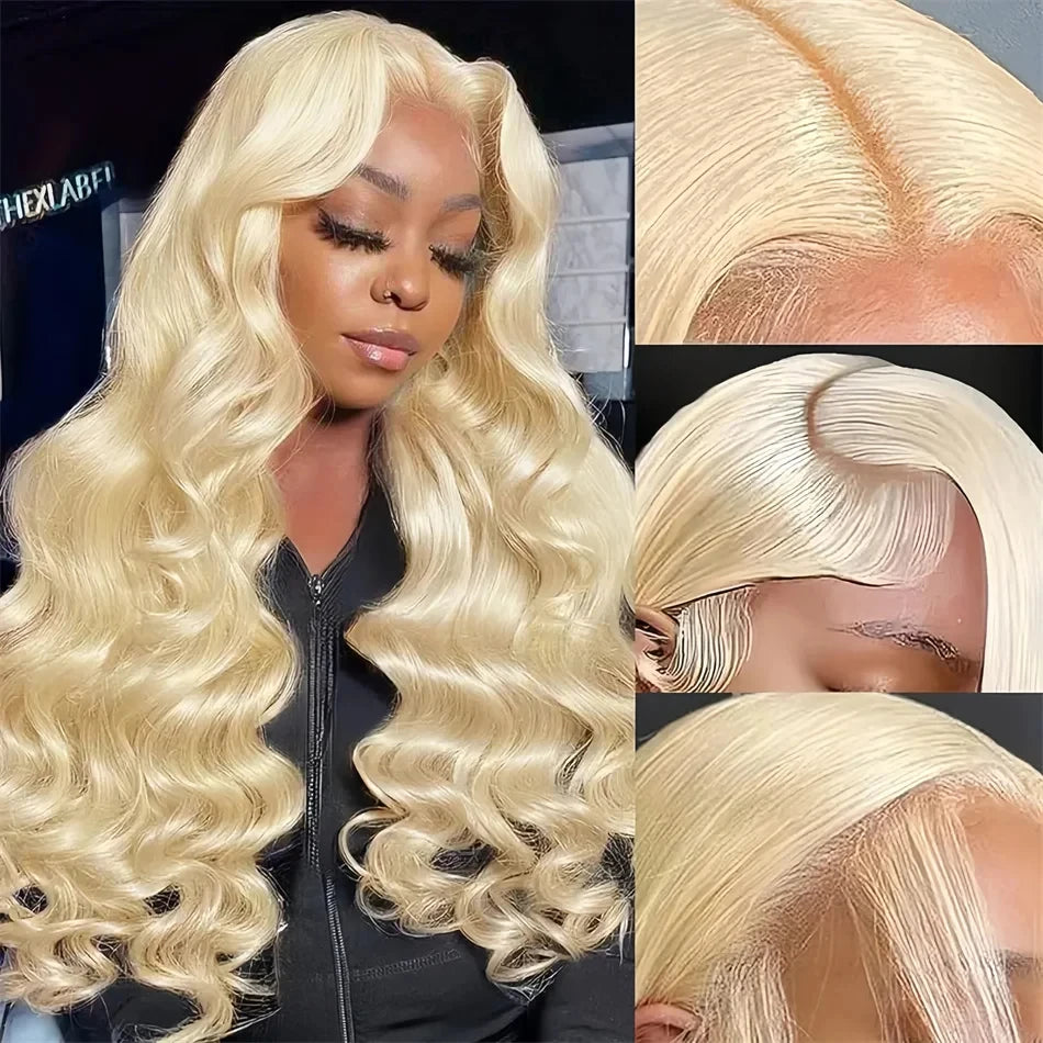 LaceLux 613 Honey Blonde Body Wave HD Lace Wig – 250% Density Human Hair