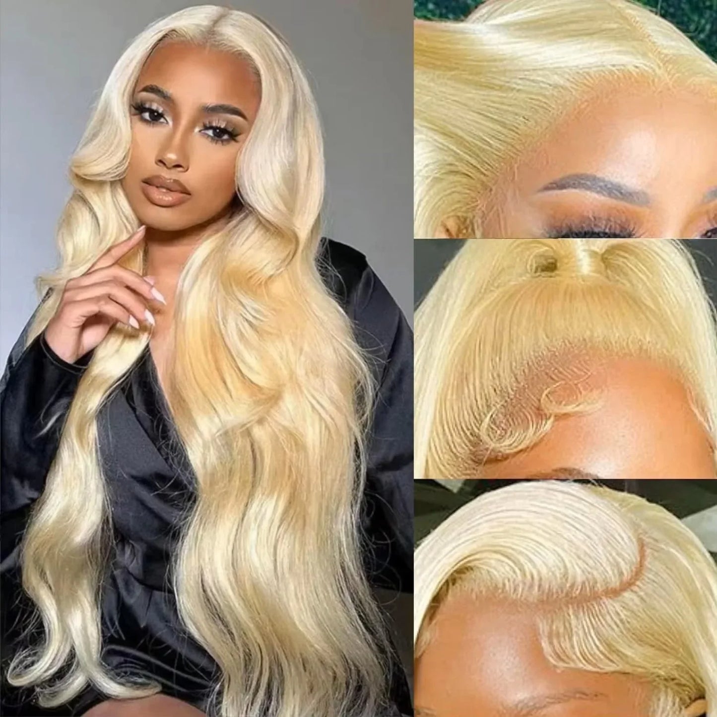 LaceLux 613 Honey Blonde Body Wave HD Lace Wig – 250% Density Human Hair