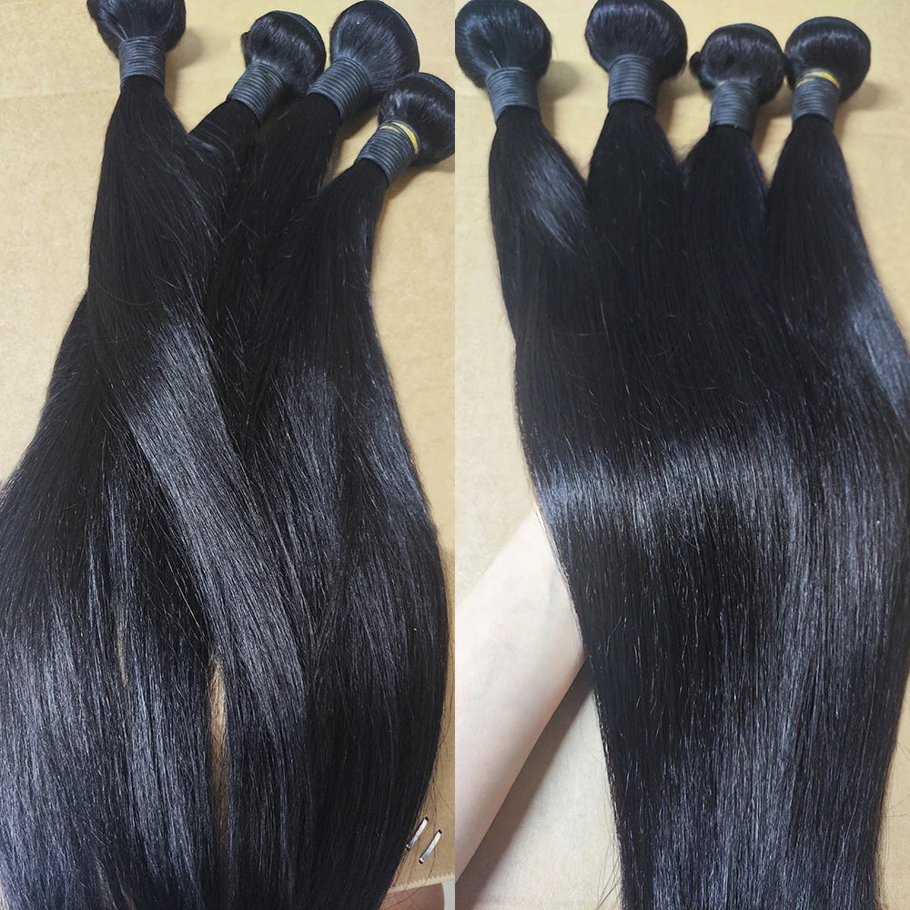 LaceLux Straight Hair Bundles – 100% Brazilian Human Hair (10A, 10–40 Inch)