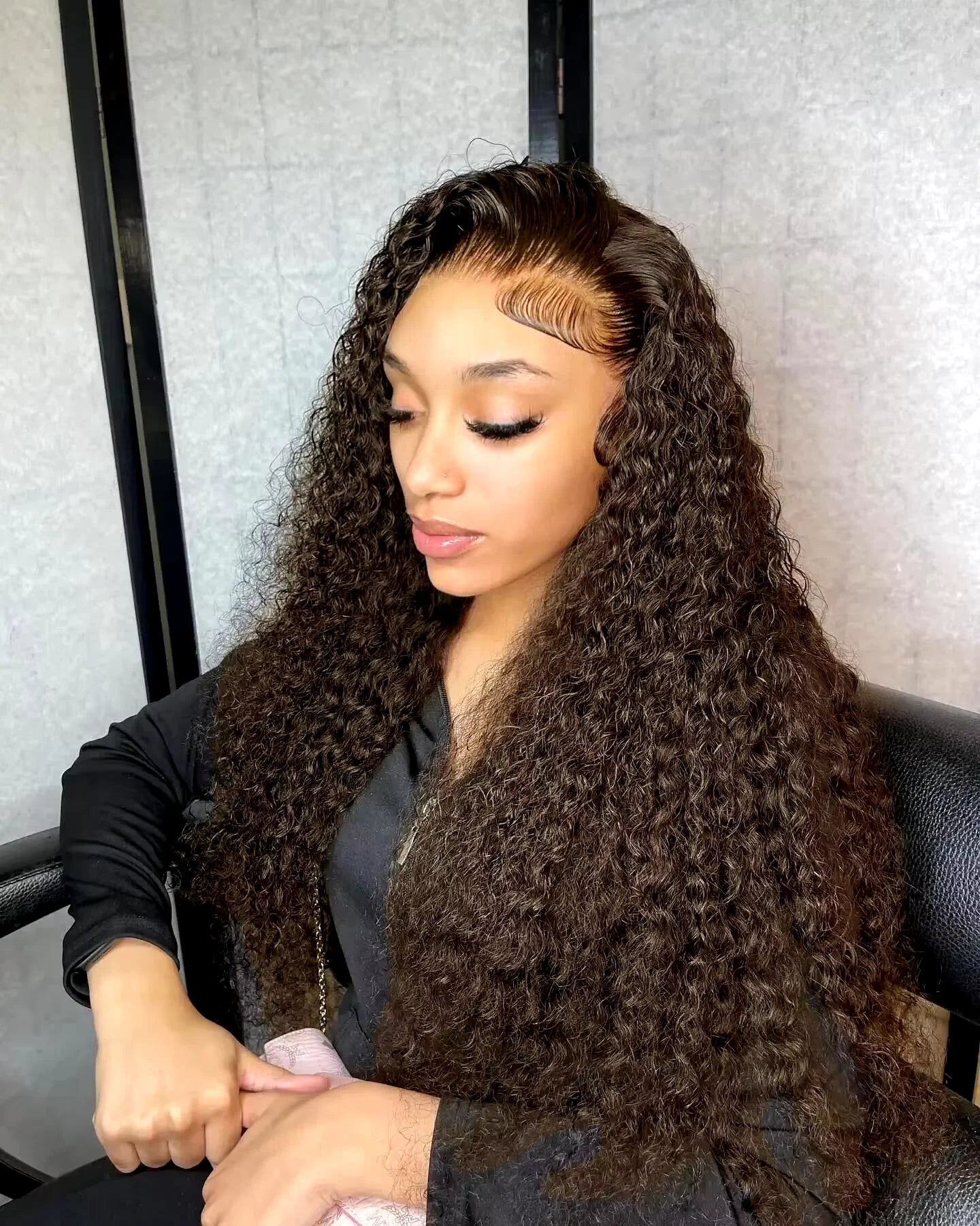LaceLux Chocolate Brown Deep Wave HD Lace Wig – 250% Density Human Hair