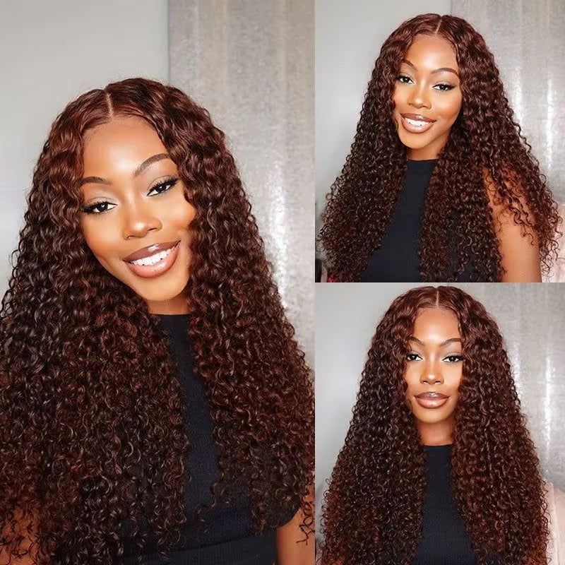 LaceLux Chocolate Brown Deep Wave HD Lace Wig – 250% Density Human Hair