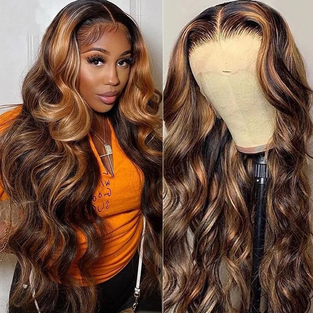 LaceLux Ombre Highlight Body Wave HD Lace Wig – Human Hair