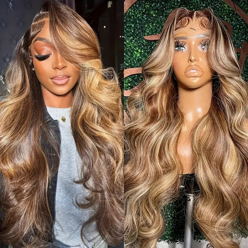 LaceLux Ombre Highlight Body Wave HD Lace Wig – Human Hair