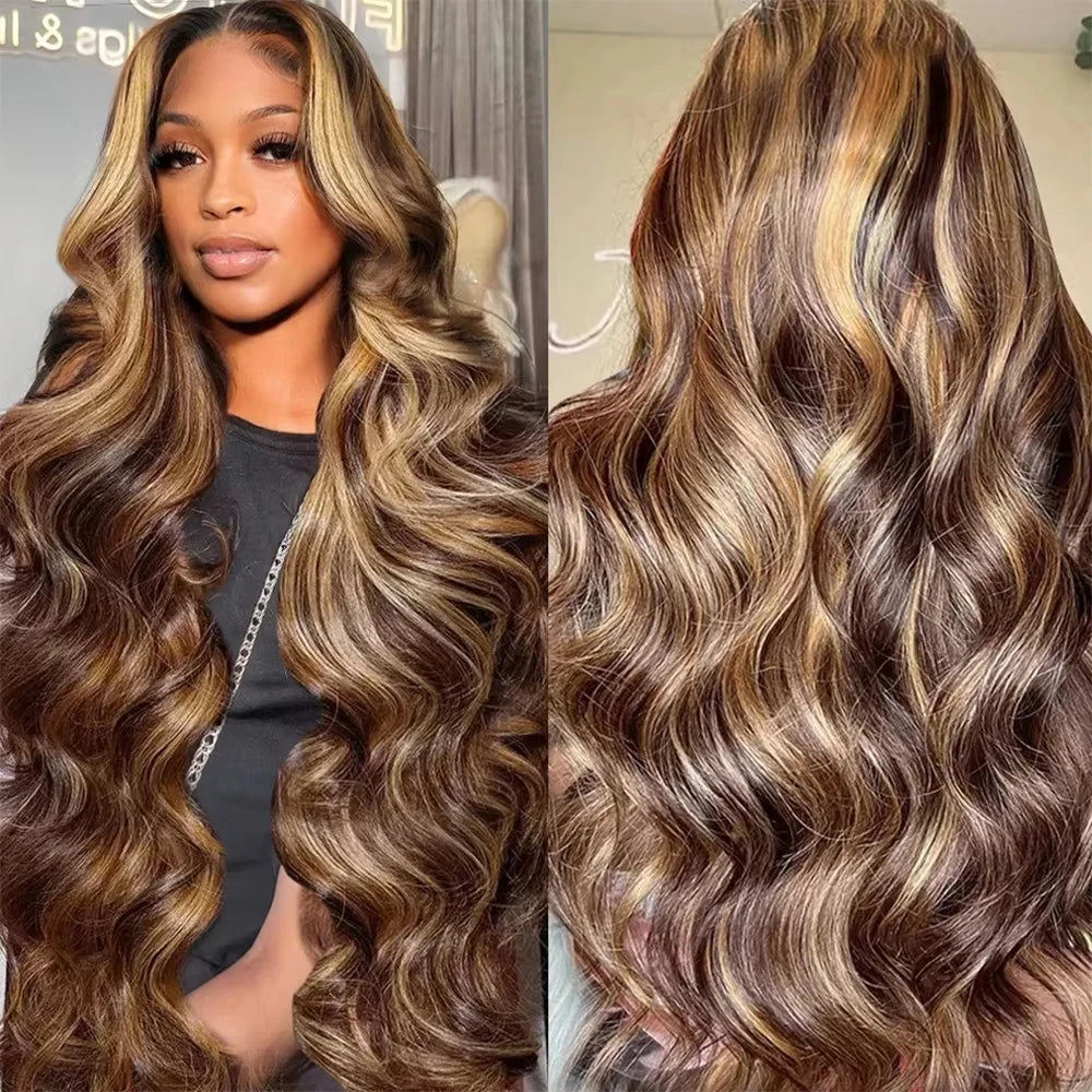 LaceLux Ombre Highlight Body Wave HD Lace Wig – Human Hair