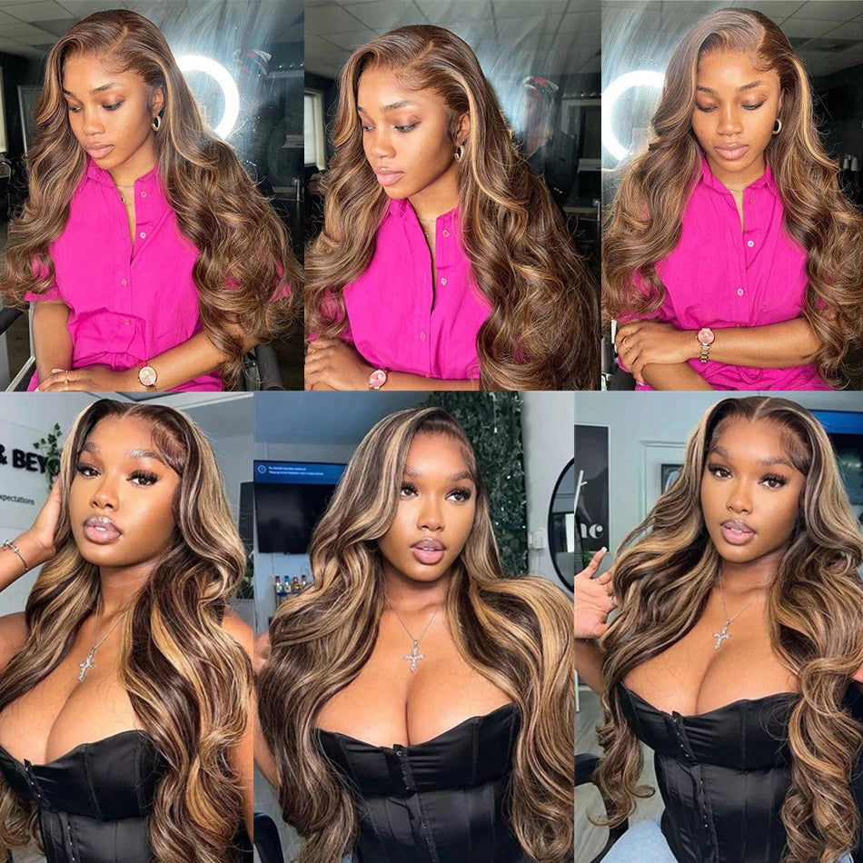 LaceLux Ombre Highlight Body Wave HD Lace Wig – Human Hair