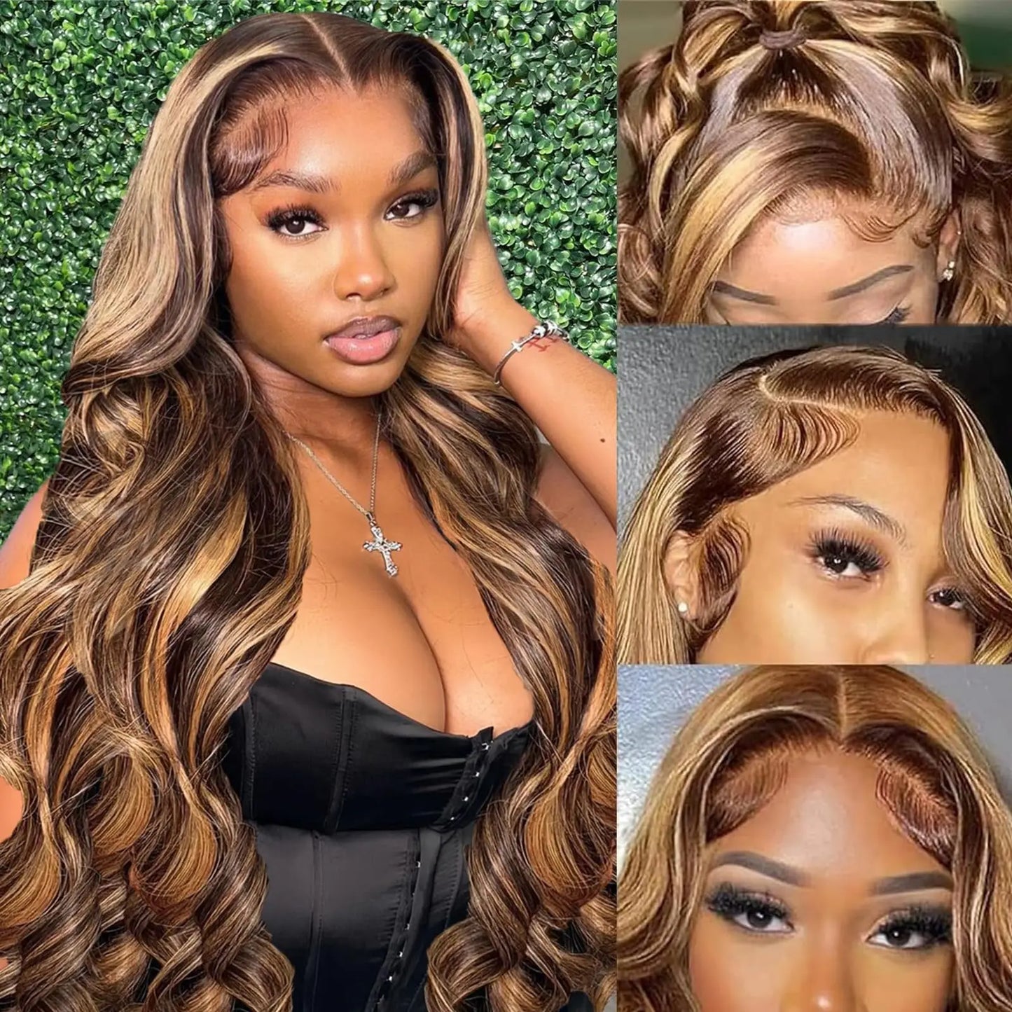 LaceLux Ombre Highlight Body Wave HD Lace Wig – Human Hair
