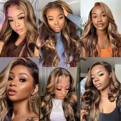 LaceLux Ombre Highlight Body Wave HD Lace Wig – Human Hair