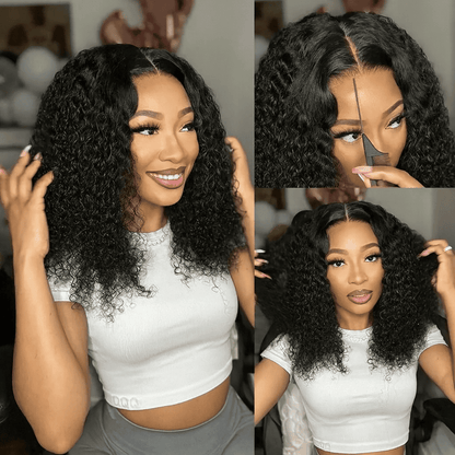 LaceLux Short Bob HD Lace Wig – Jerry Curly Water Wave Human Hair