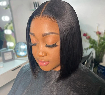 LaceLux Short Bob HD Lace Wig – Straight Human Hair