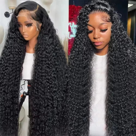 LaceLux Deep Wave HD Lace Wig – Natural Color Human Hair