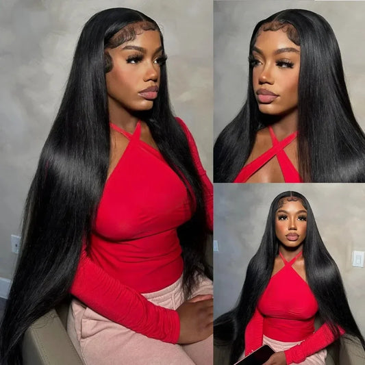 LaceLux HD Transparent Bone Straight Wig – 220% Density Human Hair