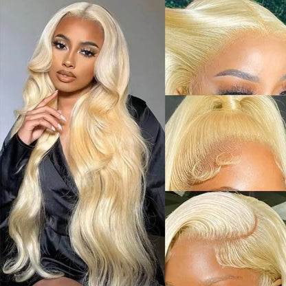 LaceLux 613 Honey Blonde Body Wave HD Lace Wig – 250% Density Human Hair