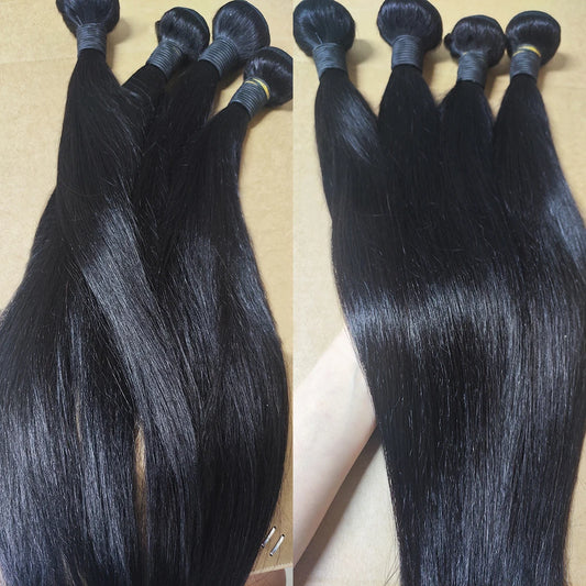 LaceLux Straight Hair Bundles – 100% Brazilian Human Hair (10A, 10–40 Inch)