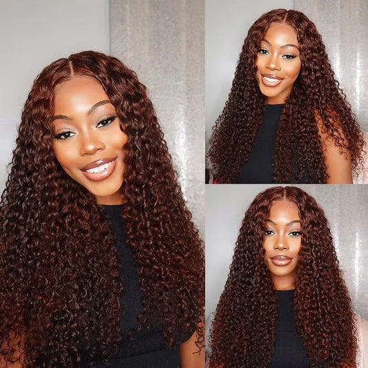 LaceLux Chocolate Brown Deep Wave HD Lace Wig – 250% Density Human Hair