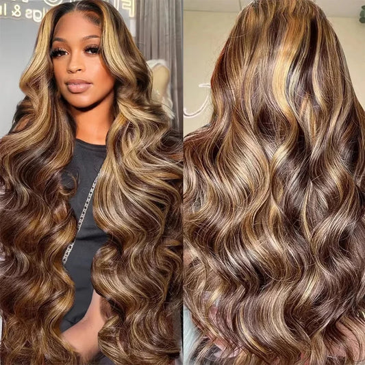 LaceLux Ombre Highlight Body Wave HD Lace Wig – Human Hair