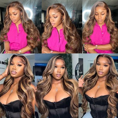 LaceLux Ombre Highlight Body Wave HD Lace Wig – Human Hair