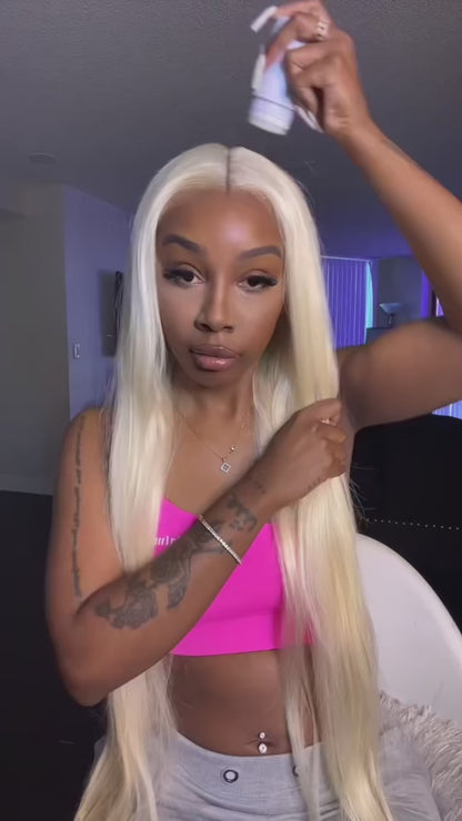 LaceLux 613 Blonde HD Transparent Lace Wig – Straight Human Hair