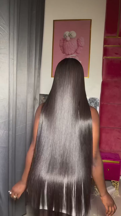 LaceLux HD Transparent Bone Straight Wig – 220% Density Human Hair
