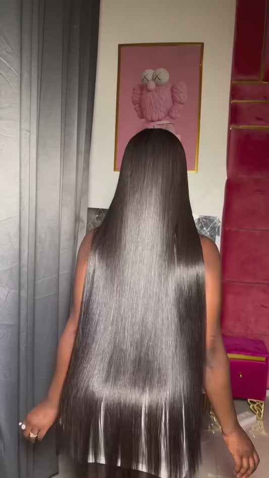 LaceLux HD Transparent Bone Straight Wig – 220% Density Human Hair