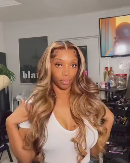 LaceLux Ombre Highlight Body Wave HD Lace Wig – Human Hair