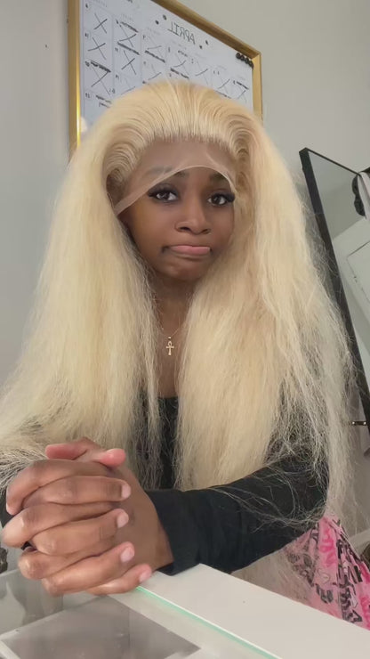 LaceLux 613 Blonde HD Transparent Lace Wig – Straight Human Hair