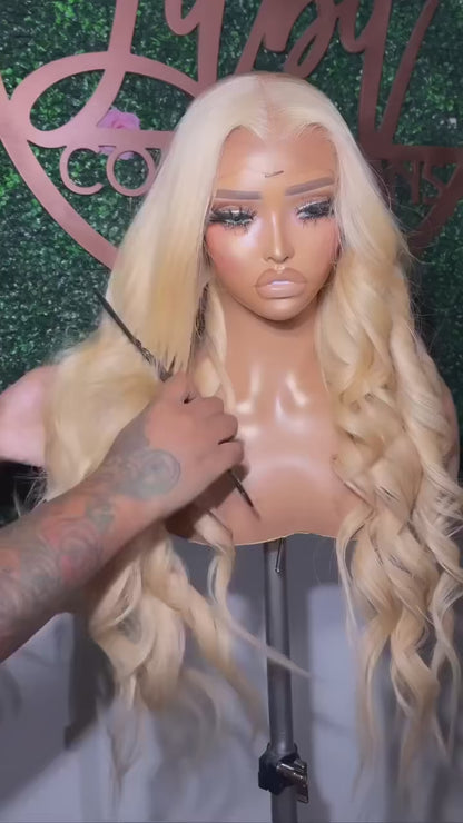 LaceLux 613 Honey Blonde Body Wave HD Lace Wig – 250% Density Human Hair